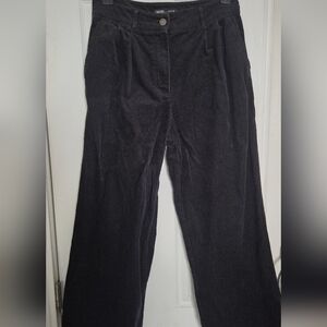 Women's Black Wide Leg Cordoroy Pants